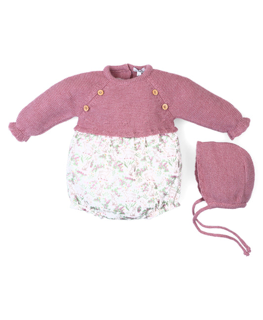 Garnet Romper with Bonnet