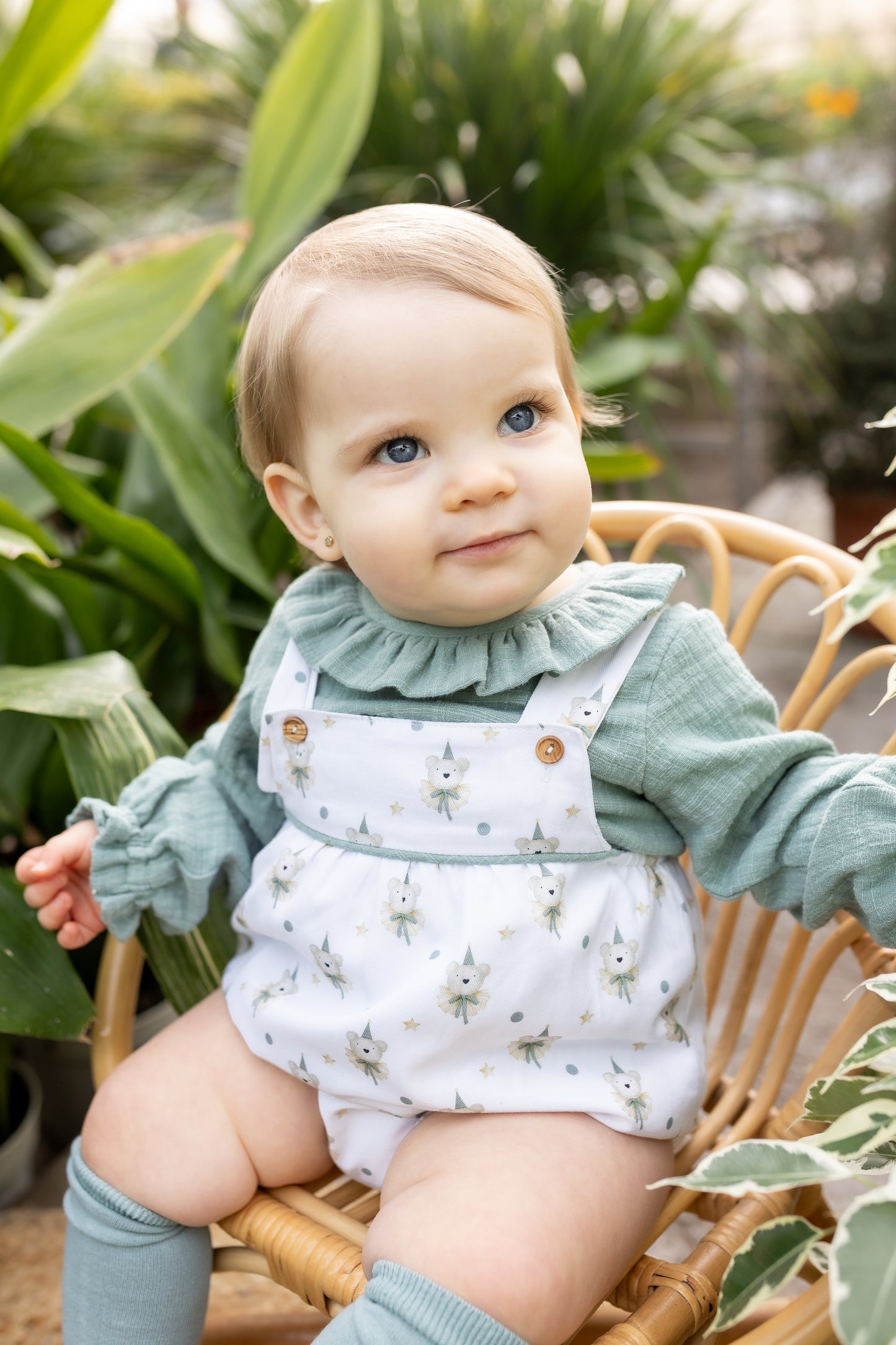 Bruno Bear girls Dungarees Set